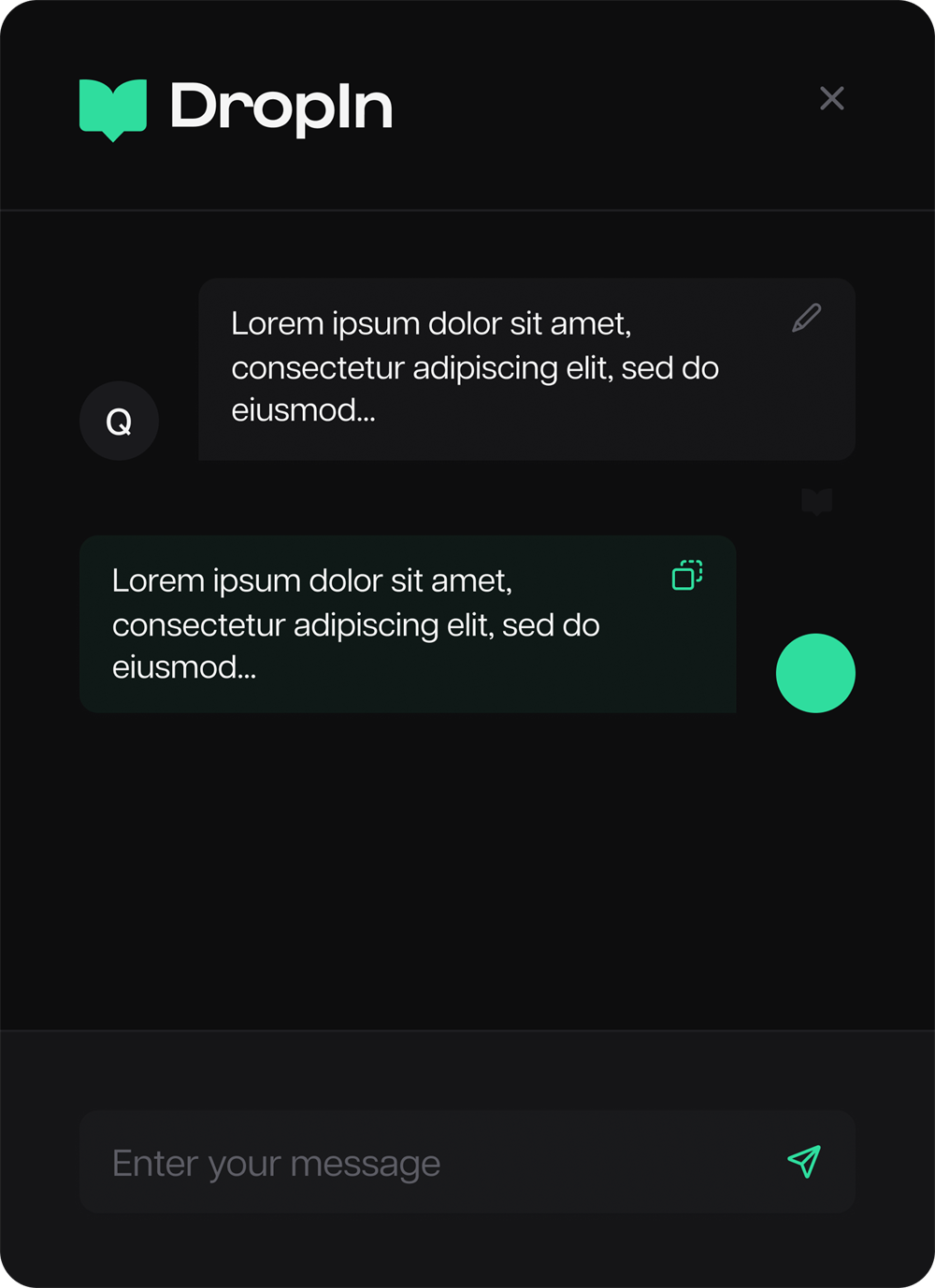 DropIn extension — AI chat answer