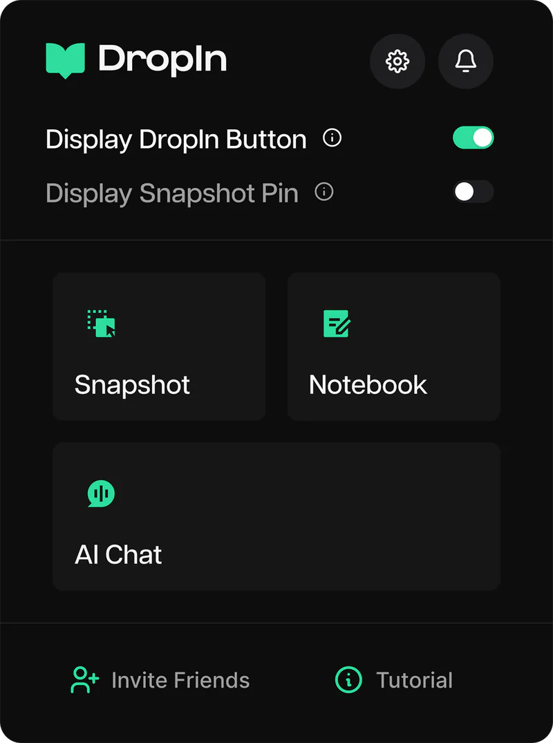 DropIn extension — home panel