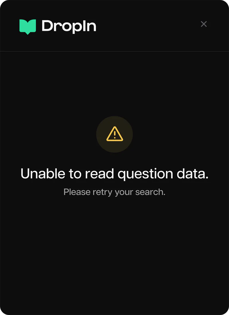 DropIn extension — notebook error state